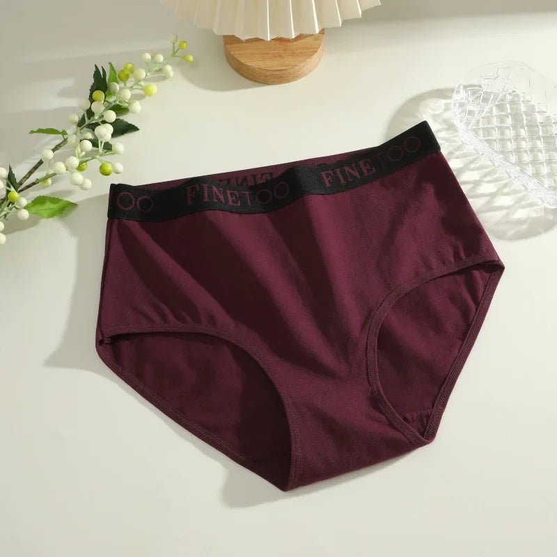Finetoo 6Pcs/Set Women's Seamless Cotton Briefs Women Plus SizePanties Breathable Underwear Female Low Waist Soft Lingerie S-XXL