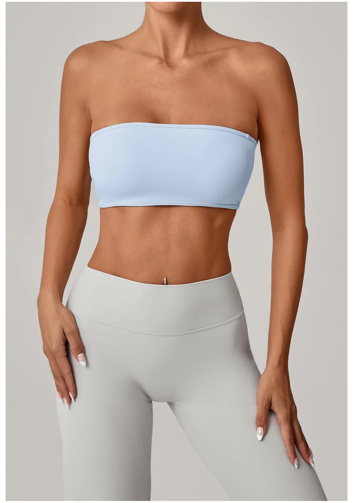 Women Strapless Sports Bra Gym Top Quick-Drying Yoga Clothes Women Tube Top Fitness Chest Wrap Underwear Workout Bra Female
