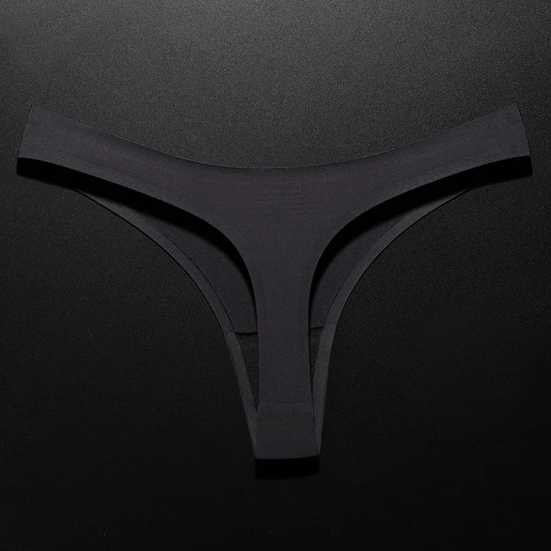 Ice Silk Leopard Women Panties Sexy G String Thong Seamless Underwear T Back Candy Color Girls Briefs Underpants Plus Size M-XXL
