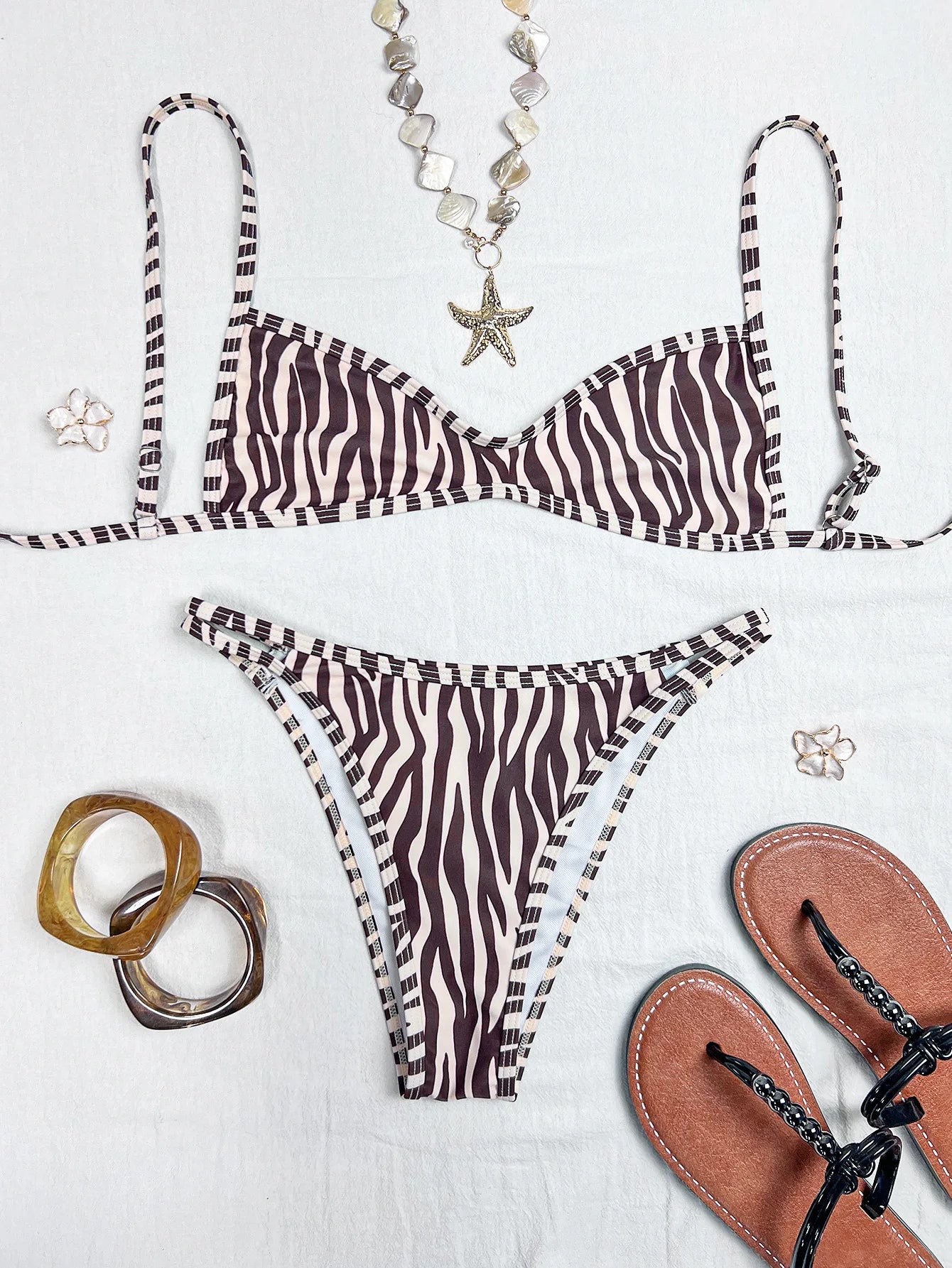 Sexy Coffee Polka Dot Print Bikini Set 2026 Women Pleate Push Up Bra Hollow Out Thong Swimsuit Summer Pool Bathing Suit Swimwear