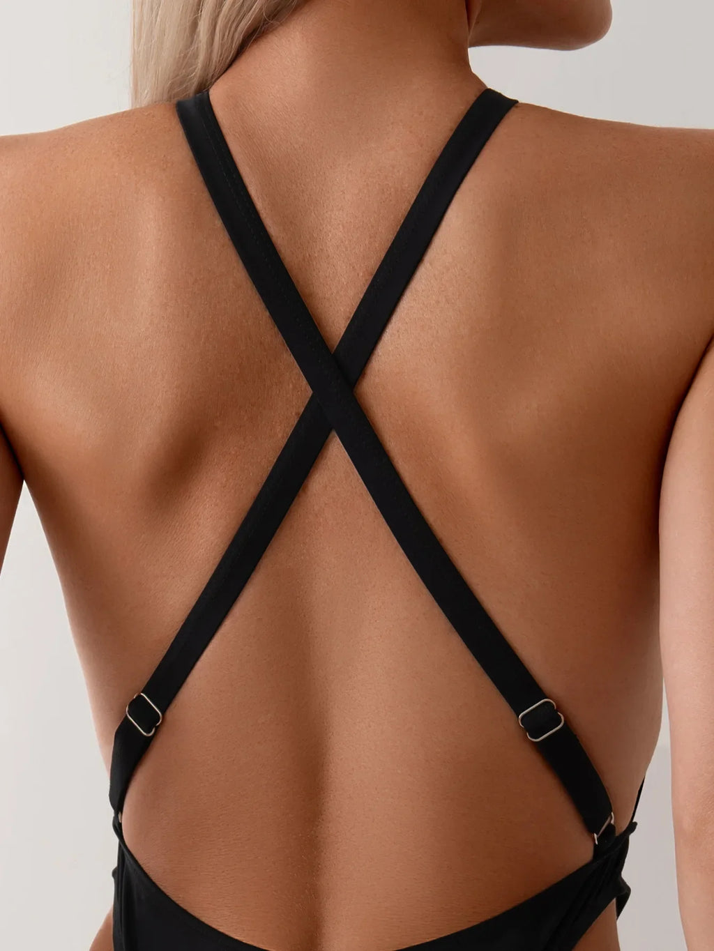 Sexy Black Red One Piece Swimsuit Women Halter Cross Hollow Out Bikini 2025 Beach Bathing Suit Backless Bandage Thong Swimwear