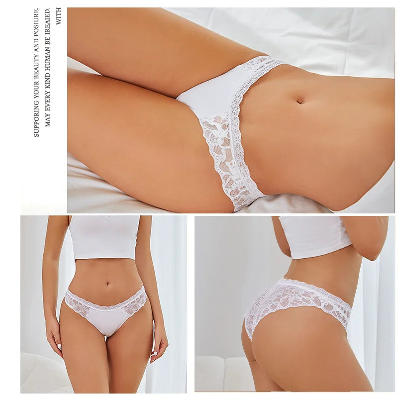 3Pcs/set Lace Sexy Panties Women XS-XL Low-Rise Briefs Sexy Ladies Underwear Trendy Floral Underpants Female Panty Lingerie New