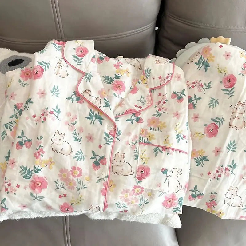 Thin Cotton Women's Short-sleeved Pajamas Set Summer Cute and Casual Sweet and Girly Thin Home Wear Set Sausage Dog Sleepwear