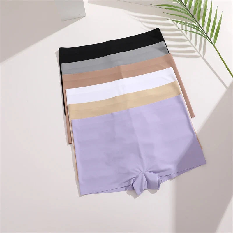 3Pcs Women's Seamless Sports Boxers Underwear Female Solid Color Panties Comfortable Brief Cozy Lingerie Intimate Underpant S-XL