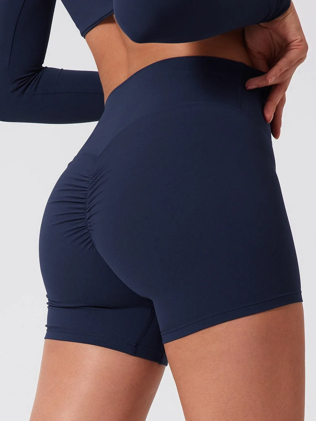 Hearuisavy Summer Elastic Scrunch Yoga Shorts Push Up Gym Leggings Cycling Workout Short Women Quick-Dry High Waist Sports Pants