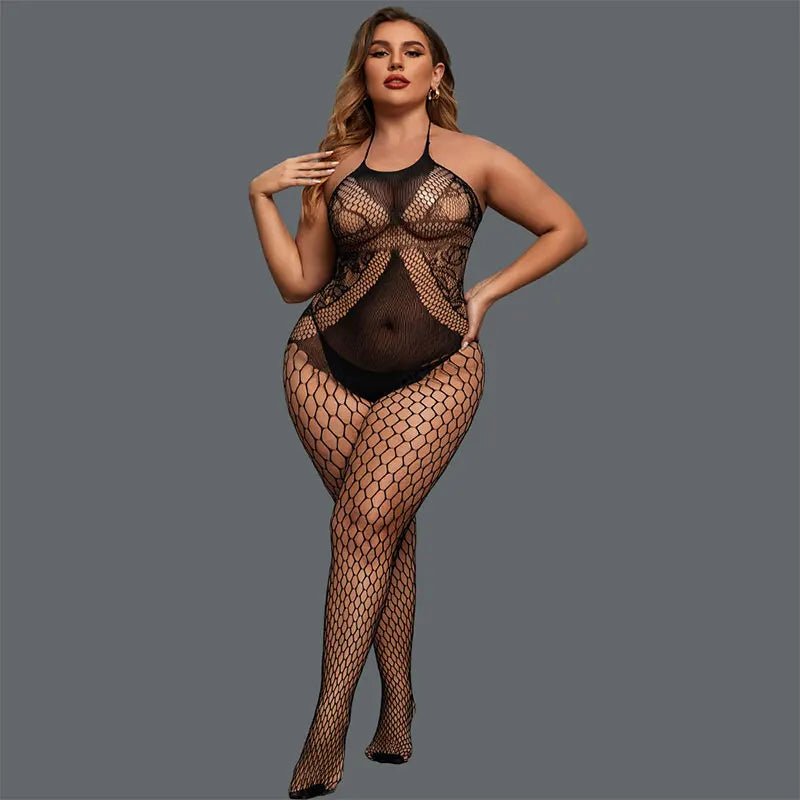 New Hot Style Desire Lingerie Sexy Black Women Sheer Mesh Hollow Out Pantyhose Women Underwear Crotchless Erotic Bodystocking