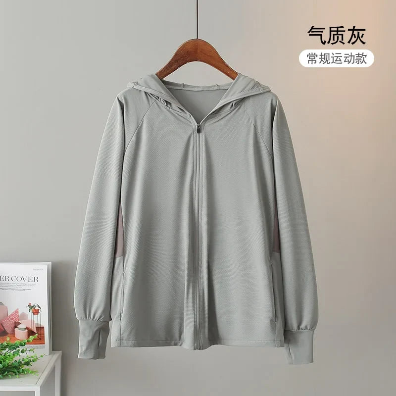 UV Protection Hooded Windbreaker Ice Silk Sun UPF 50+ UV Protection Jacket Big Brim Thin Ice Silk Sun Protection Jackets 4XL 5XL