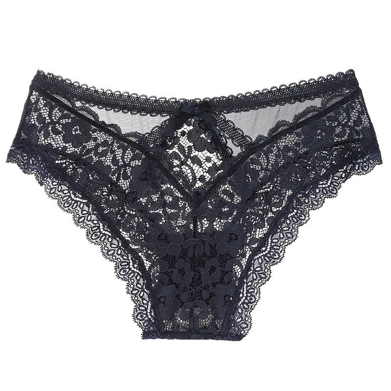 Lace Thin Sexy Girls Panties Seamless Women Briefs Thong Hollow Out G String Underwear Transparent Female Low Waist Lingerie