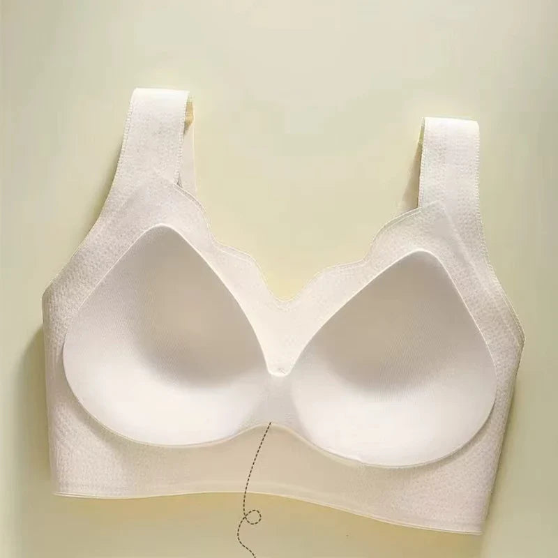 Seamless Wireless Bra One-Piece Vest Lingerie for Women Lift and Support Side Smoothing Push-Up Full Coverage Bra Small Chest