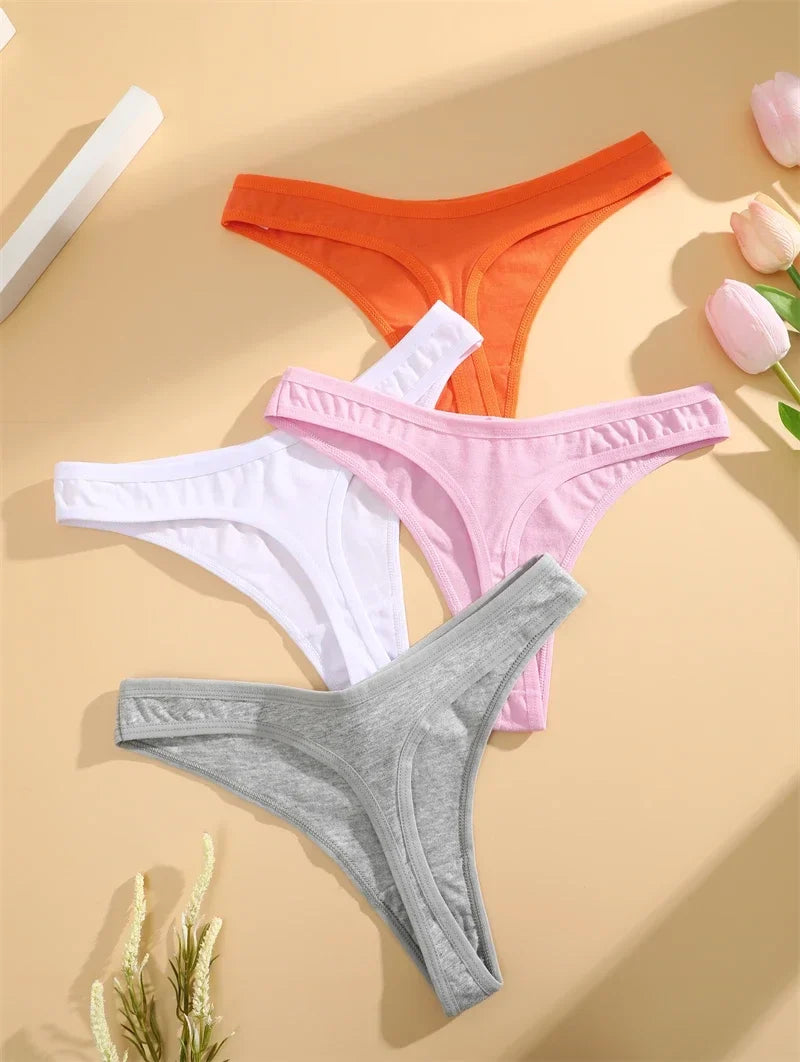 5Pcs Women Cotton Thongs Female Sexy Bikini Panties G-String Underwear Thongs Striped Panties Female Underwear T-Back Intimat
