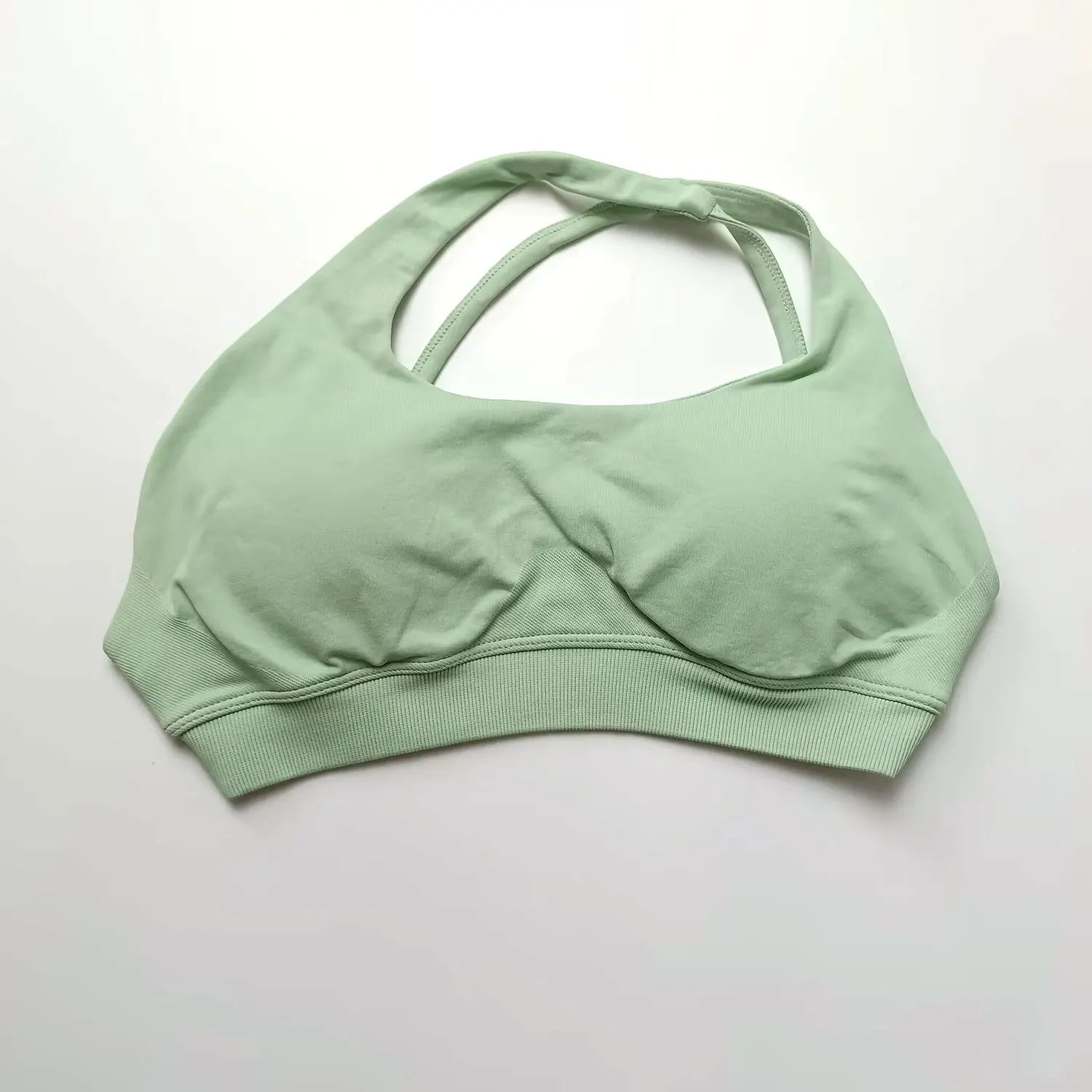 NCLAGEN Asymmetric Sports Bra Gym Top Woman High Support Halter Backless Fitness Speed Activewaer Workout Seamless Underwear