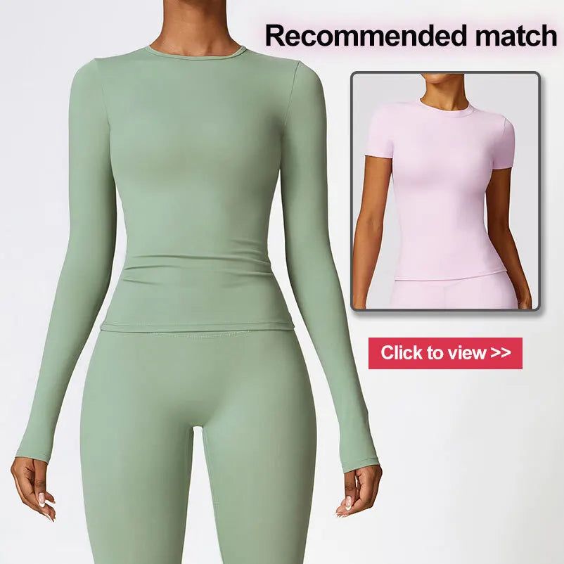 NCLAGEN Long Sleeve Workout Top Gym Pilates Clothes Women Active Wear Sports Shirt Elastic Fitness Yoga Clothing Running Shirts