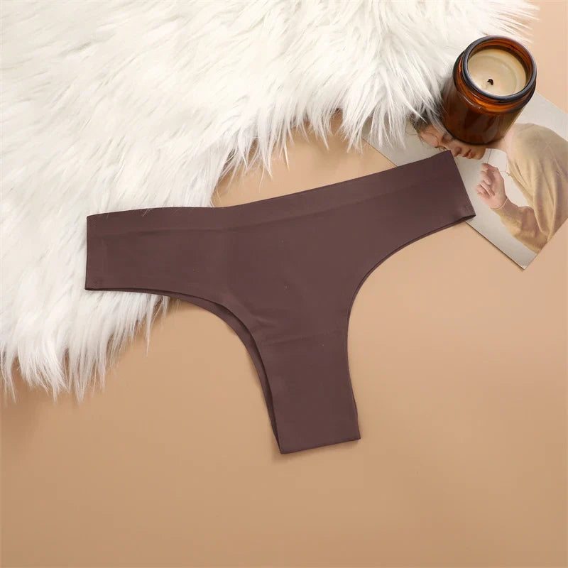 3PCS Seamless Ultra-thin Brazilian panties Maillard Panties Women Ice Silk Underwear Sexy Panty Low Waist G-string Female Solid