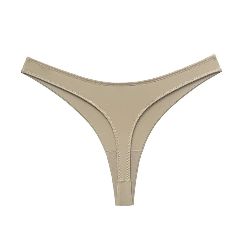 Ice Silk Women Panties Sexy G String Thong Seamless Underwear Candy Color T Back Girls Briefs Leopard Underpants Plus Size S-XL