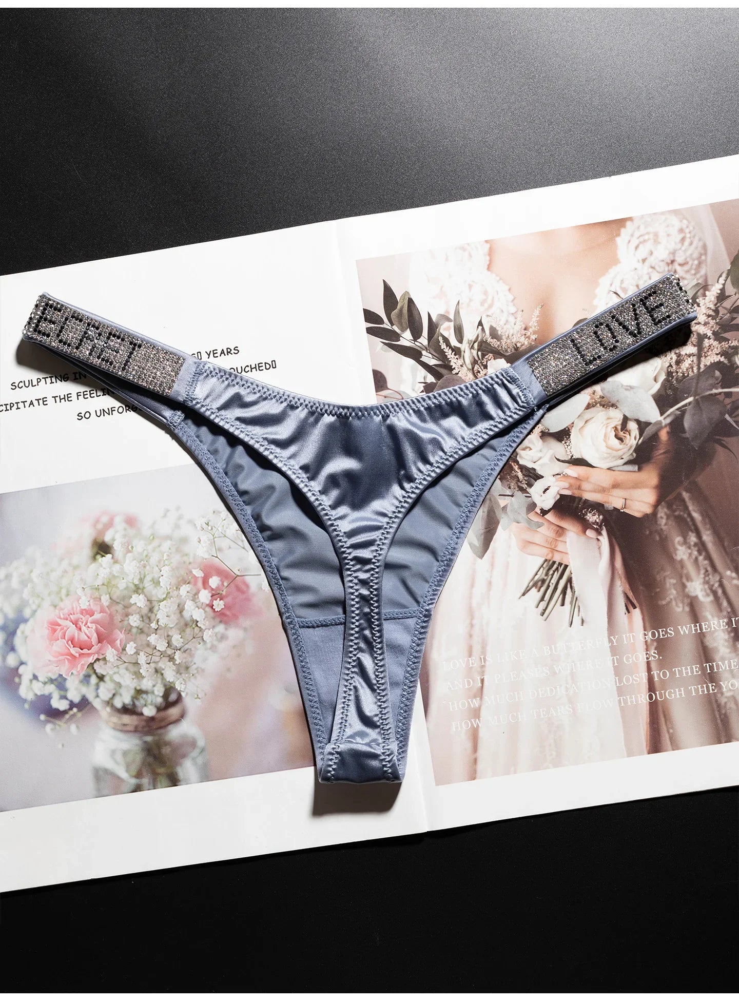 Letter Sexy Panties Women Thongs Rhinestones Diamonds G-string Sports Thong Low Waist Shorts Briefs T-back Fitness S-XL