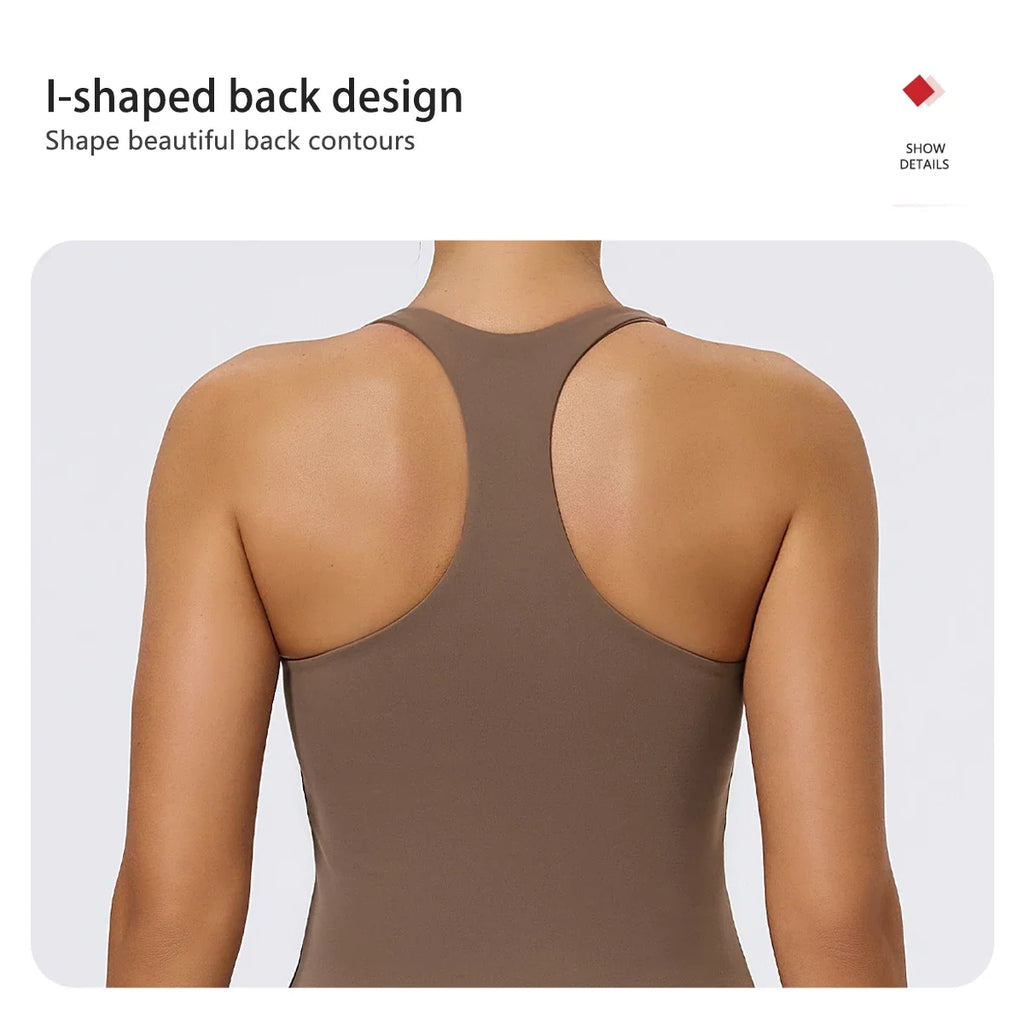 Hearuisavy Summer Woman Sports Vest I-Back Strap Design Gym Sportswear Breathable Quick Dry Fitness Tank Top Running Yoga Top
