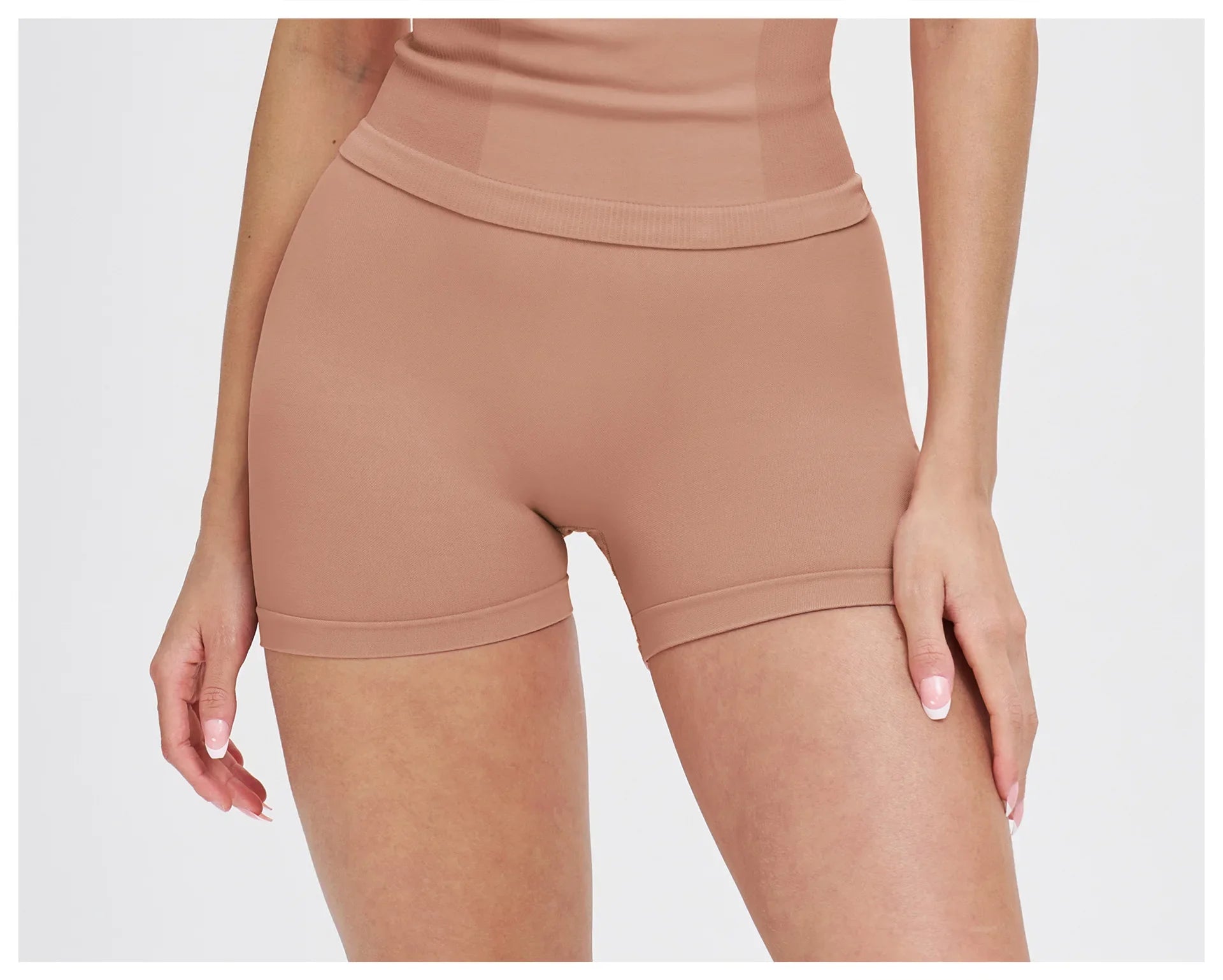 High Waist Shorts Seamless Yoga Shorts Workout Fitness Lift Peach Butt Fitness Tight Gym Running Body Shaper Pants Ribbed Shorts