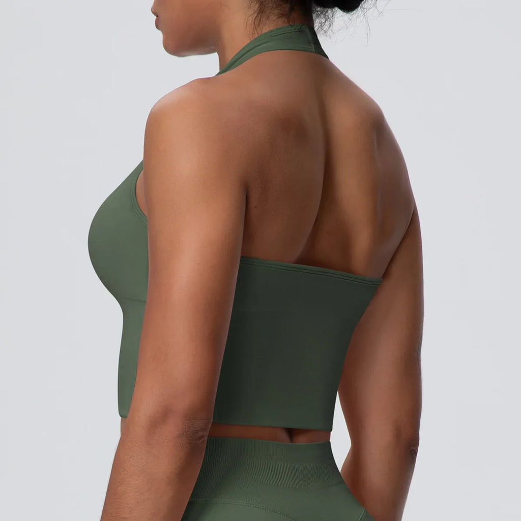 Gym Tops Women Halter Top Gym Vest Woman Sexy Backless Push Up Sport Bras Running Vest Workout Tops Activewear Yoga Fitness Vest