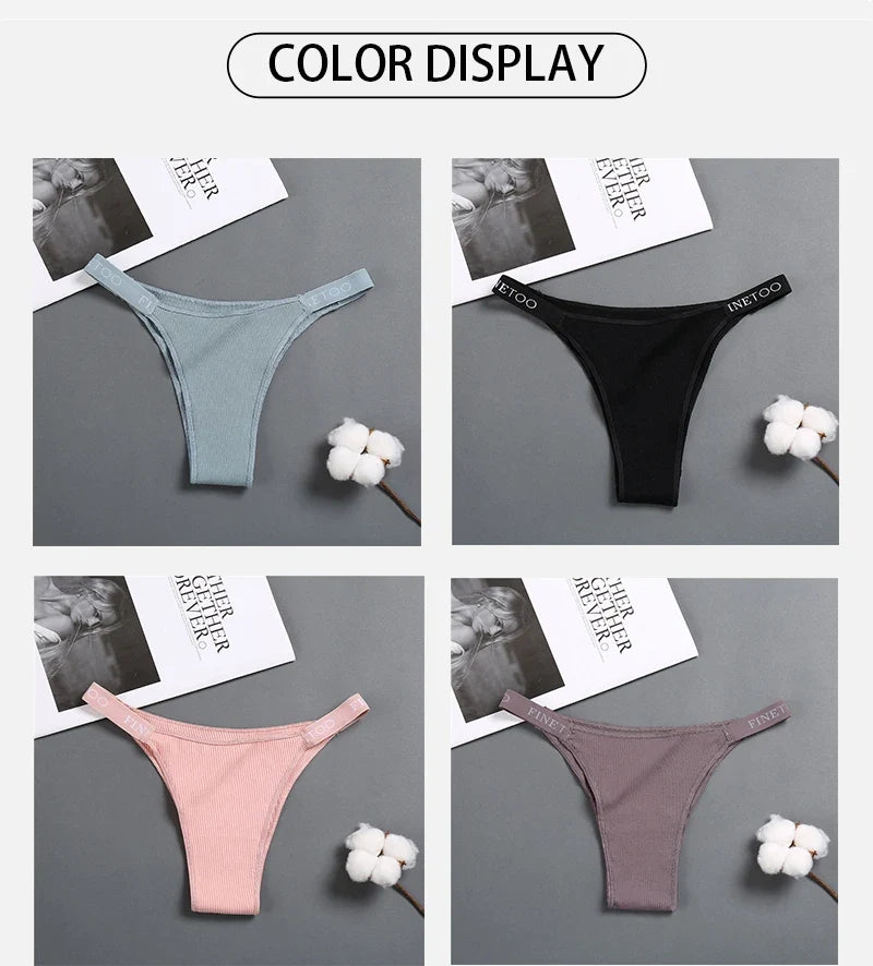 3Pcs/set Low Waist Brazilian Panties Women Cotton Bikini Panties M-XL Lady Comfortable Underwear Female Soft Underpants Lingerie