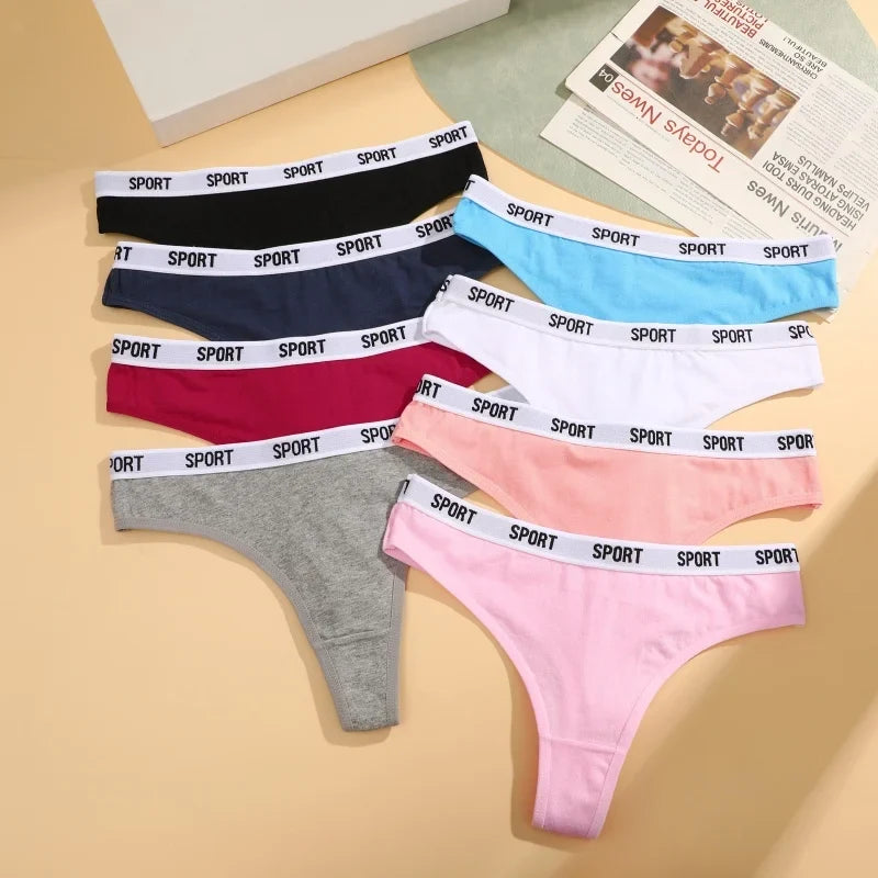 5Pcs/Set Women Thongs Cotton Panties Plus Zise Underwear Sexy G-String Low Waist Briefs Underpants Comfortable Lingerie S-XL