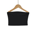 Sleek Seamless Crop Tops For Women Smooth Stretch Straight Neckline Classic Black And White For Summer Casual Daily Wear 72UE