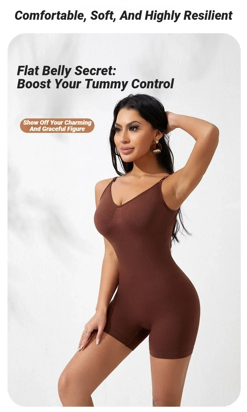 New Bodysuit Shapewear Women Tank Top Tummy Control Full Body Shaper Anti Chafing Shorts Slimming Waist Butt Lifter Seamless