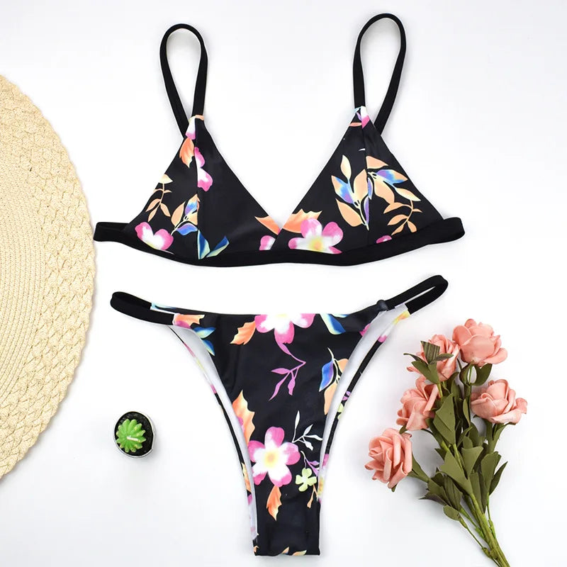 Triangle String Bikinis 2025 Halter Swimsuit Women Triangular Sexy Swimwear Female Bathers Bathing Swimming Swim Suit Beachwear