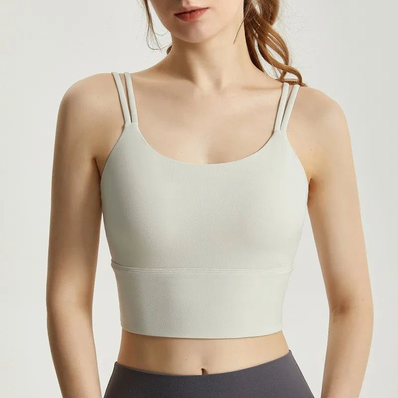 Professional Yoga Camisole Fixed Chest Mat Sports Underwear Women's Shockproof Breathable Beauty Vest Bra Running Top Gym Bra