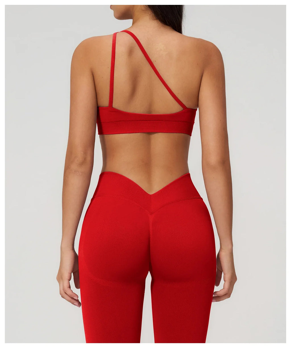 Summer Shockproof Sport Bra Women's Beautiful Back Gym Sports Underwear Women Oblique Shoulder Straps Running Fitness Yoga Bra