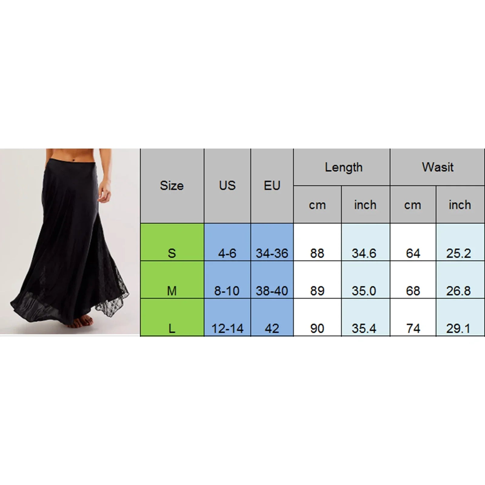 Solid Women Long Skirts Summer Elegant Low Waist Lace Satin Patchwork Skirts with Lace Flower Vintage Skirts Ball Gown Skirts