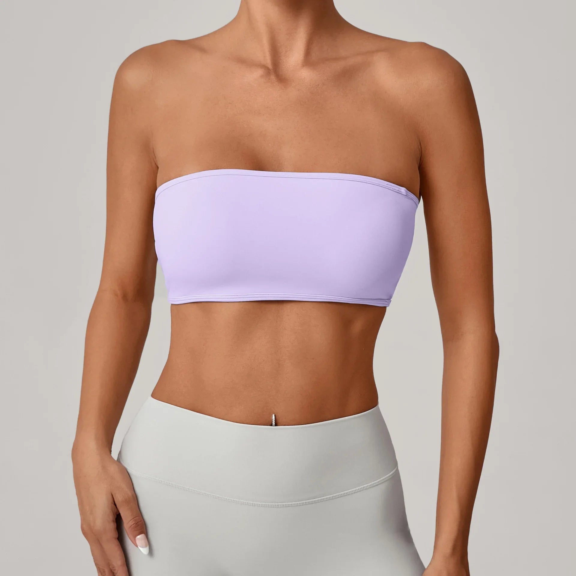 Women Strapless Sports Bra Gym Top Quick-Drying Yoga Clothes Women Tube Top Fitness Chest Wrap Underwear Workout Bra Female