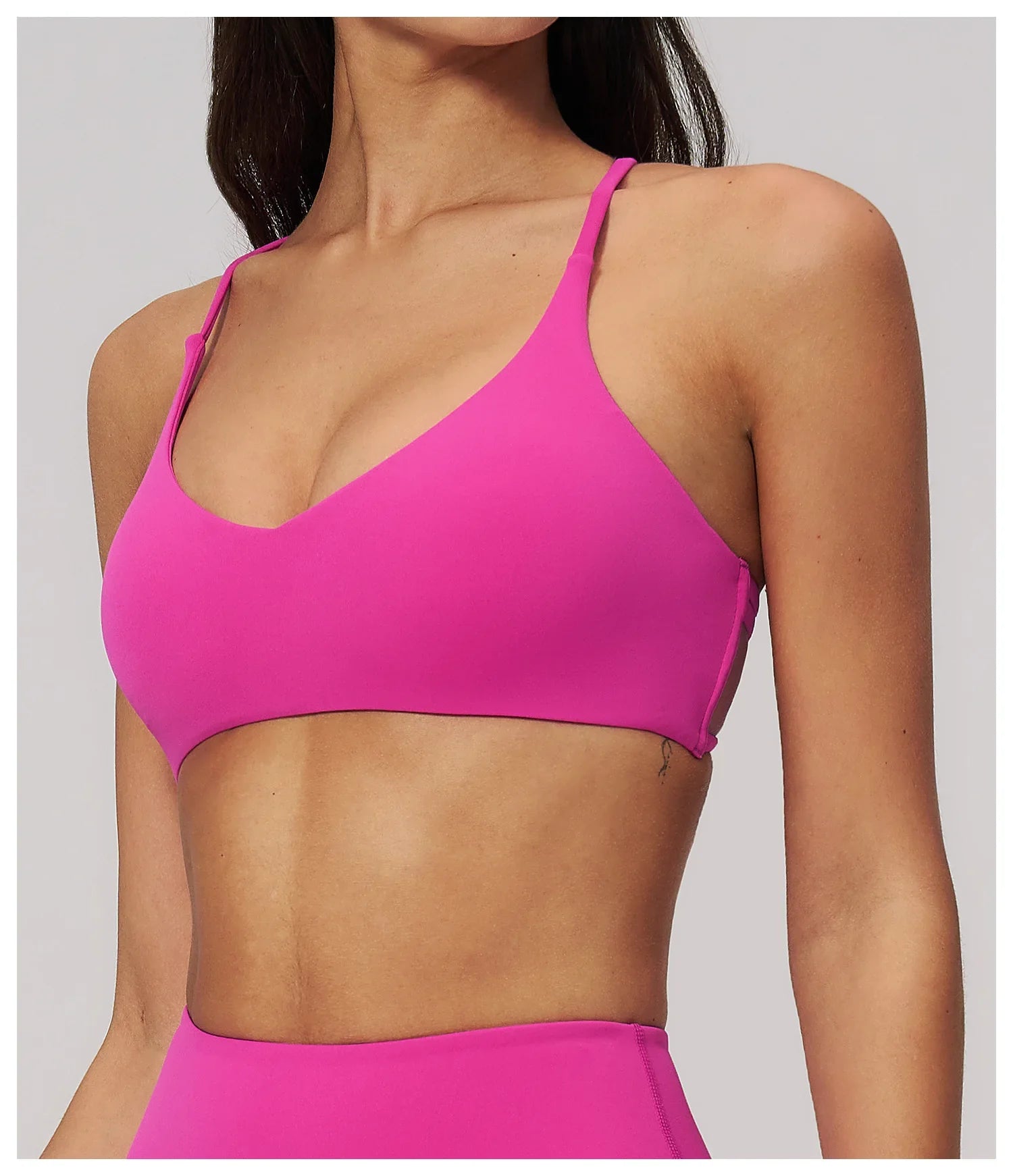 Summer U-Shaped Multi-Strap Cross Back Women Pilates Fitness Sports Bra Top Gym Yoga Athletic Tight Workout Jog With Chest Pad