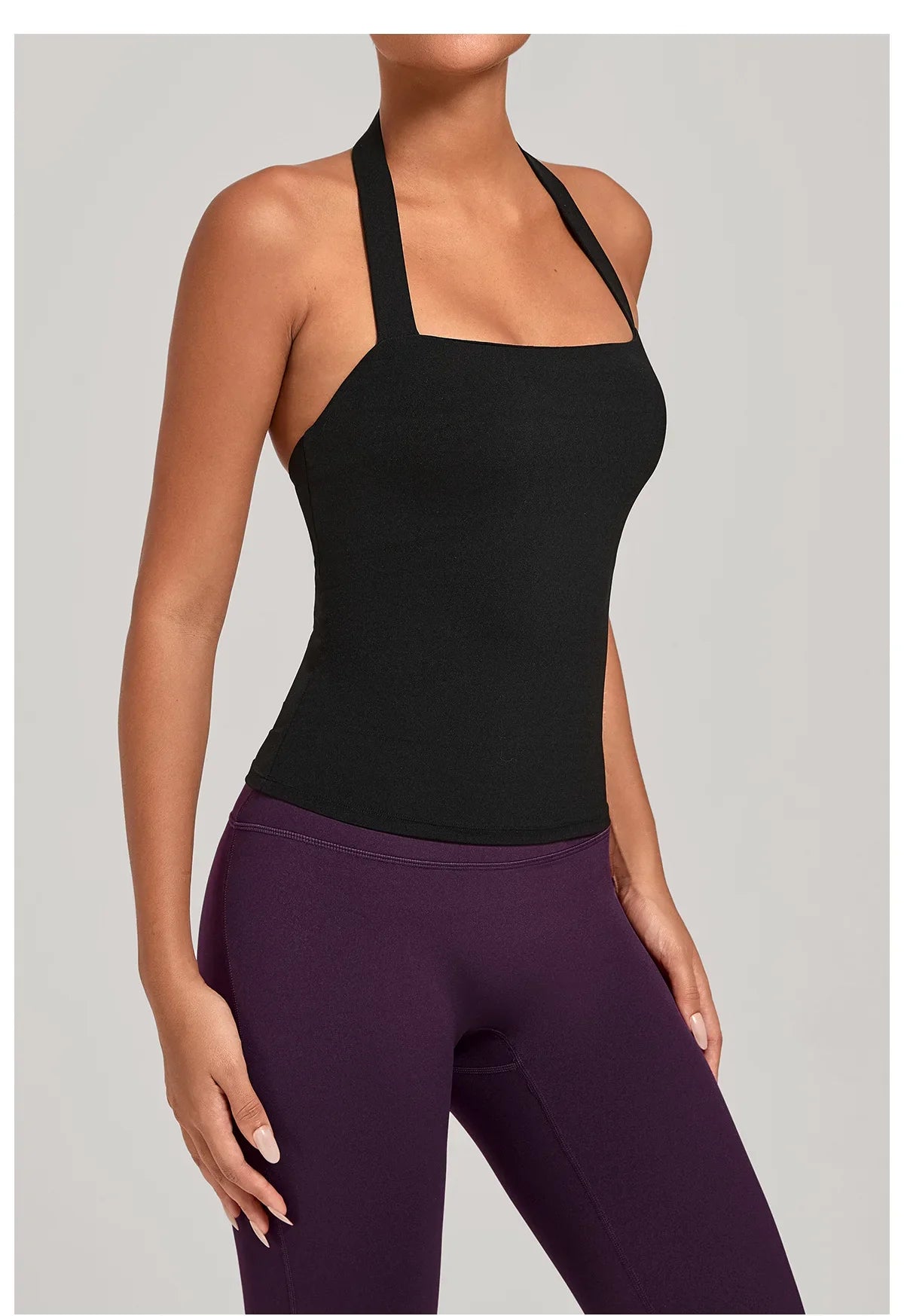 Sports Yeautifulback Breathoga Vest Neck Hanging Detachable Chest Pad Women Bra High Elasticity Slim Bable Running Sports Vest
