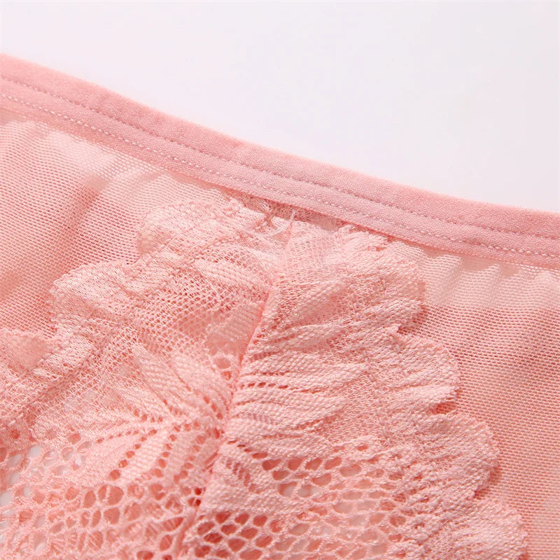 3Pcs/set Lace Thongs Women Sexy Low-Rise G-string Panties S-XL Floral T-Back Underpants Ladies Lace Bikini Underwear Lingerie