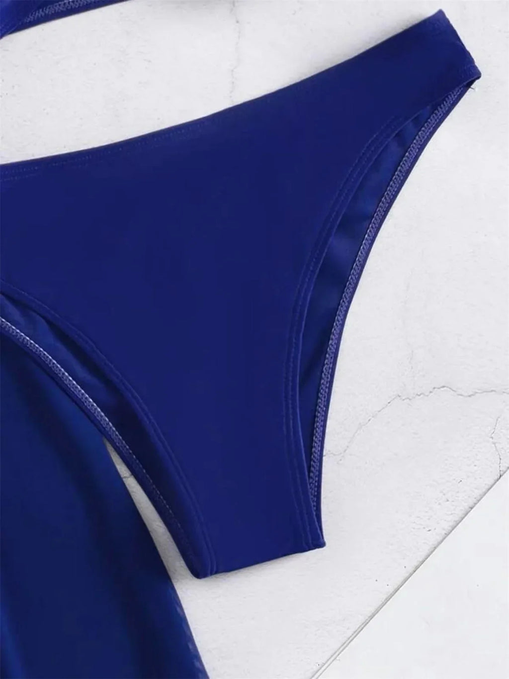 Bandeau Bikini 2024 Women Sexy White Cut Out V Bra Mesh Long Panties 3 Piece Swimsuit Beach Bathing Suit High Waist Swimwear
