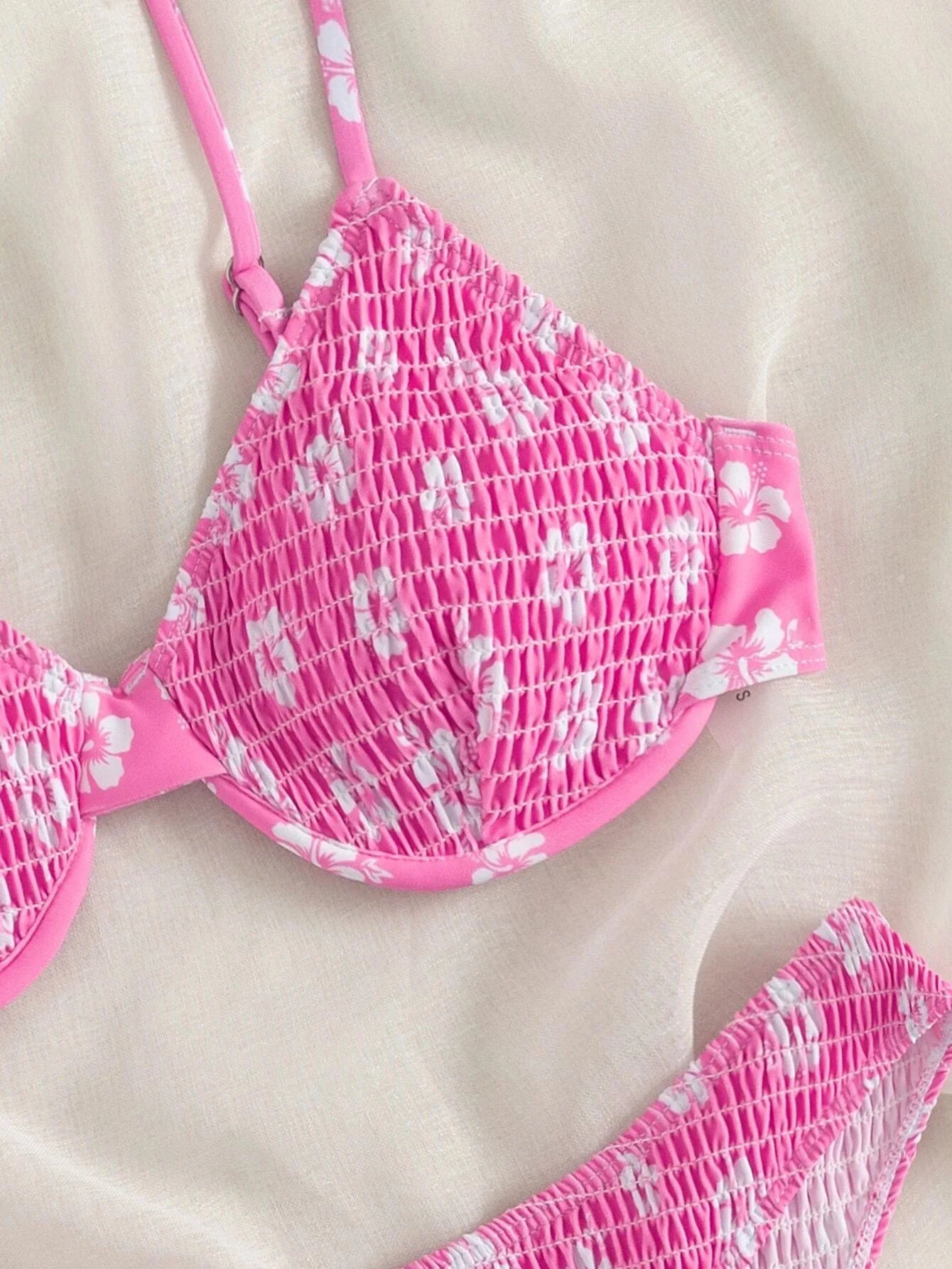 2026 Sexy Floral Twin Strap Bralette Bikini Women Swimsuit Triangle Swimwear Bathing Suits Two-piece Biquini Thong Bikinis Sets