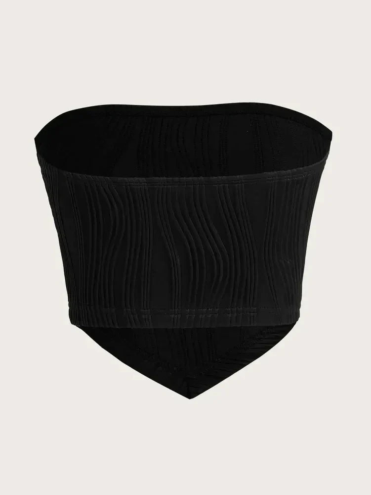Sexy Off The Shoulder Tube Top Women Summer 2024 Solid Rib Knit Strapless Sleeveless Backless Crop Top Streetwear Y2K