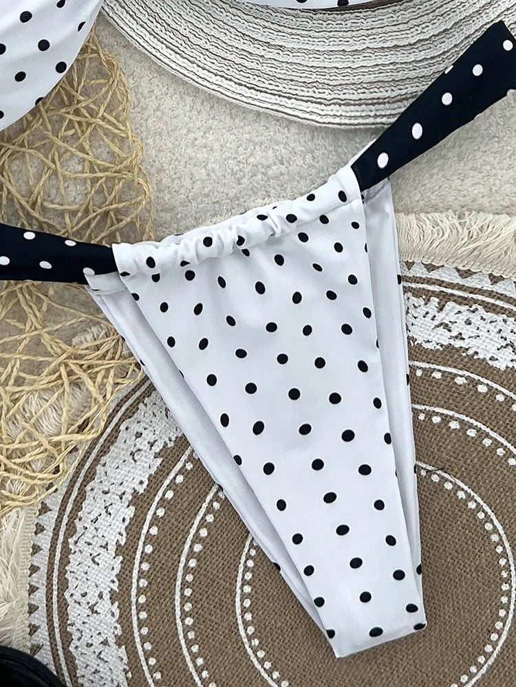 2026 Two Piece Separate Bikinis Set Women's Swimsuit Black Swimwear New Swimming Suit With Pad Push Up Bra Set Thong Bikini Suit