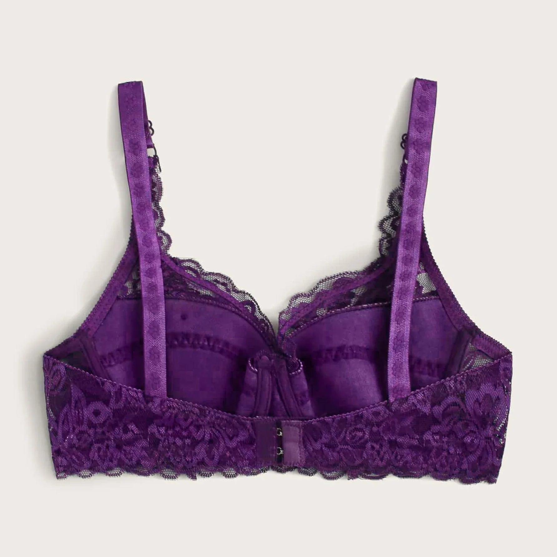 Women's Solid Color Bow Decor Push-Up Underwire Lace Bra with Adjustable Straps Soft Comfortable Breathable Triple-Breasted Ling