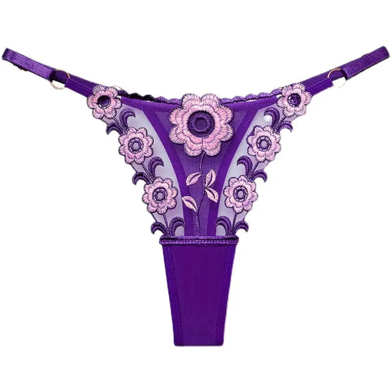 Thin Sexy Girls G String Thong Lace Panties Women Briefs Embroidery Hollow Out Transparent Underwear Female Lingerie