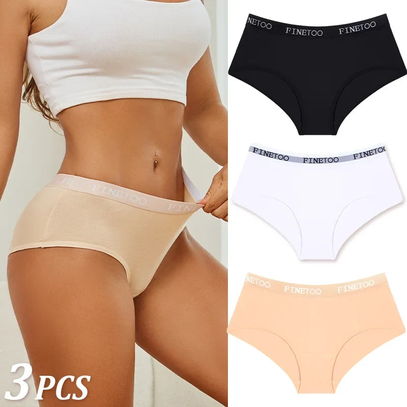New 3Pcs Women's Cotton Briefs Letter Belt Underwear Women Panties Sexy Breathable Briefs Female Stretch Ladies Soft Lingerie