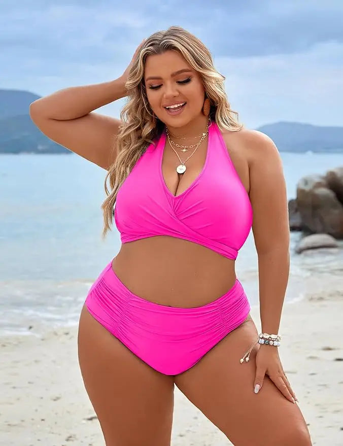 2025 Women V Neck Bikini Sets Cheeky Two Piece Swimsuit Push Up Adjustable Straps Bathing Suit String Swim Suits Female Swimwear