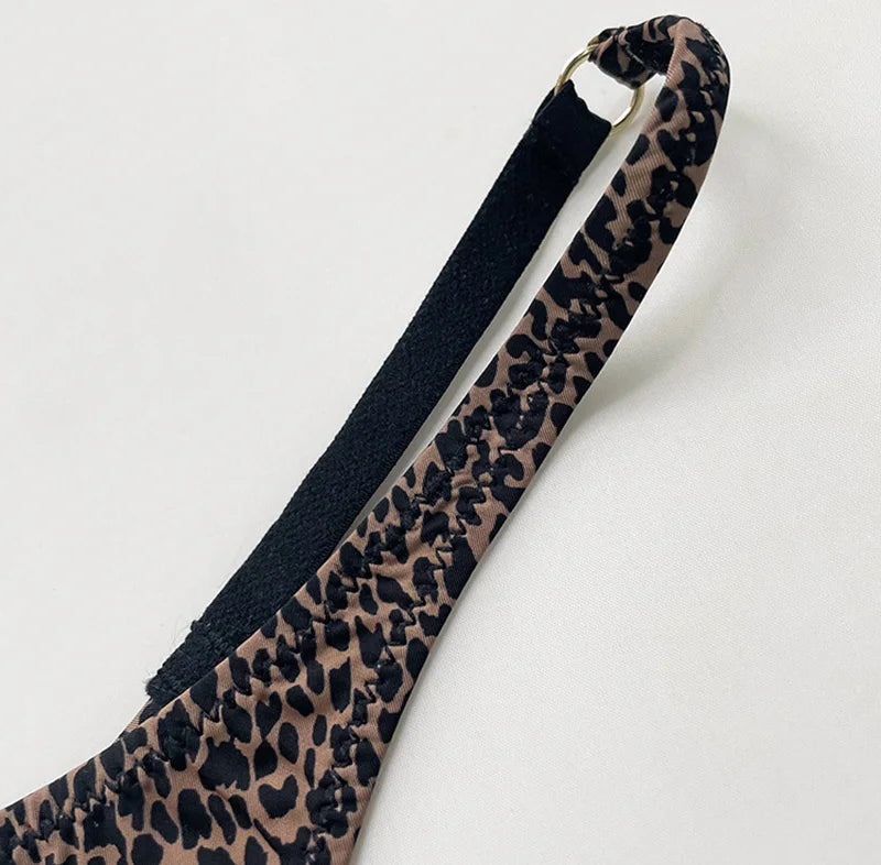 Ice Slik Low Waist Girls G String Leopard Flower Women Panties Sexy Briefs Thong T-back Underwear Female Lingerie Size S-XL