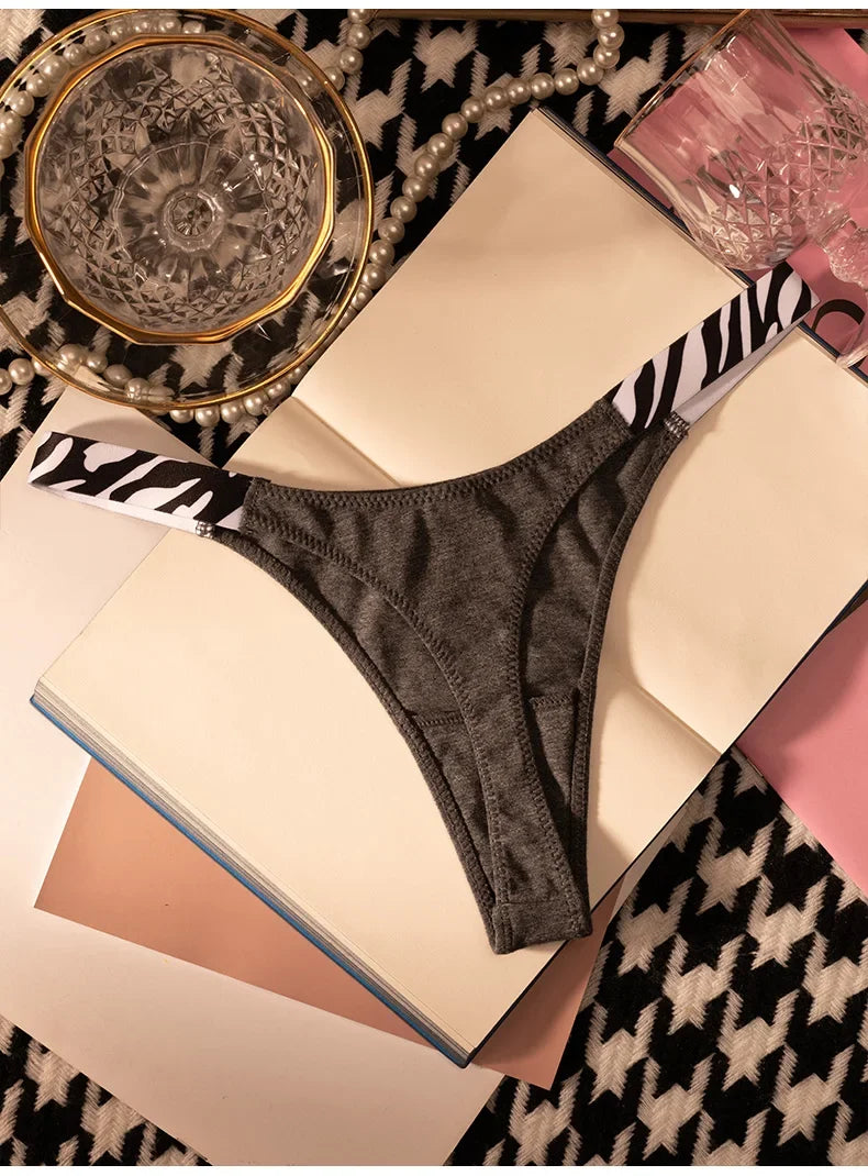 Cotton Sexy Women Panties Leopard Zebra Printed Seamless Girls Briefs Thong Girls G String Fitness Low Waist T-back Size S-XL