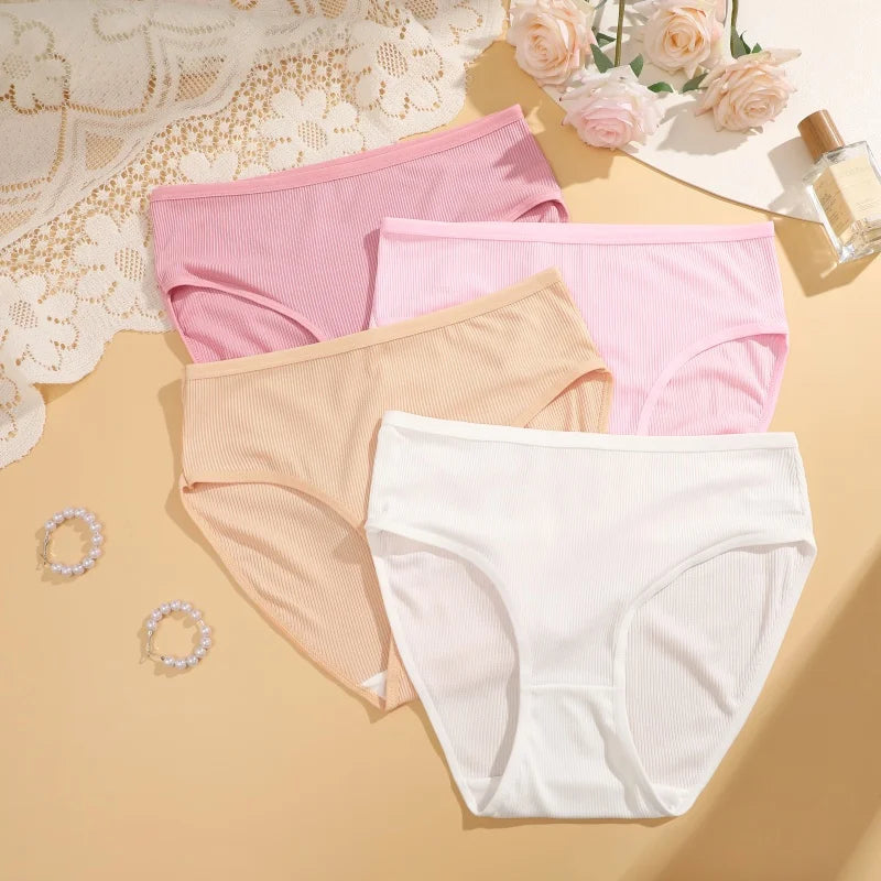 4Pcs/Set Women Lace Mesh Briefs Sexy Comfortable Stretchy Semi Sheer French-Cut Panties Women's Underwear Breathable Lingerie
