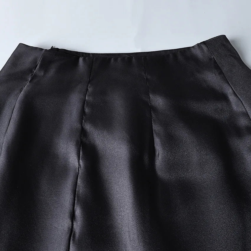 Trendix See Through Mesh Patchwork Skirts Women Fashion High Waist Casual Commuting Streetwear 2025 Vacation Party Elegant Skirt