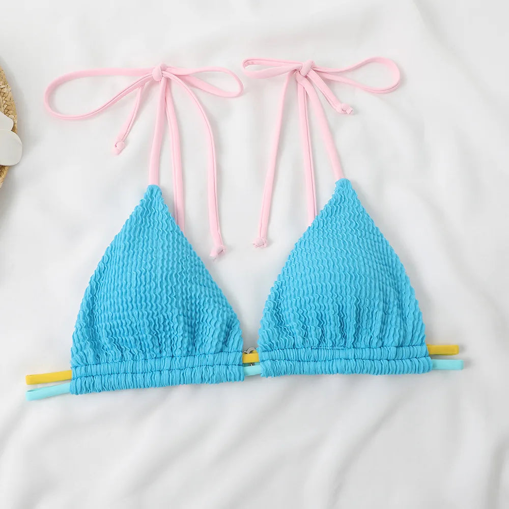 2026 New Fashion Sexy Bikini Solid Swimsuit Women Swimwear Push Up Set Brazilian Bathing Suit Summer Beach Wear Swimming