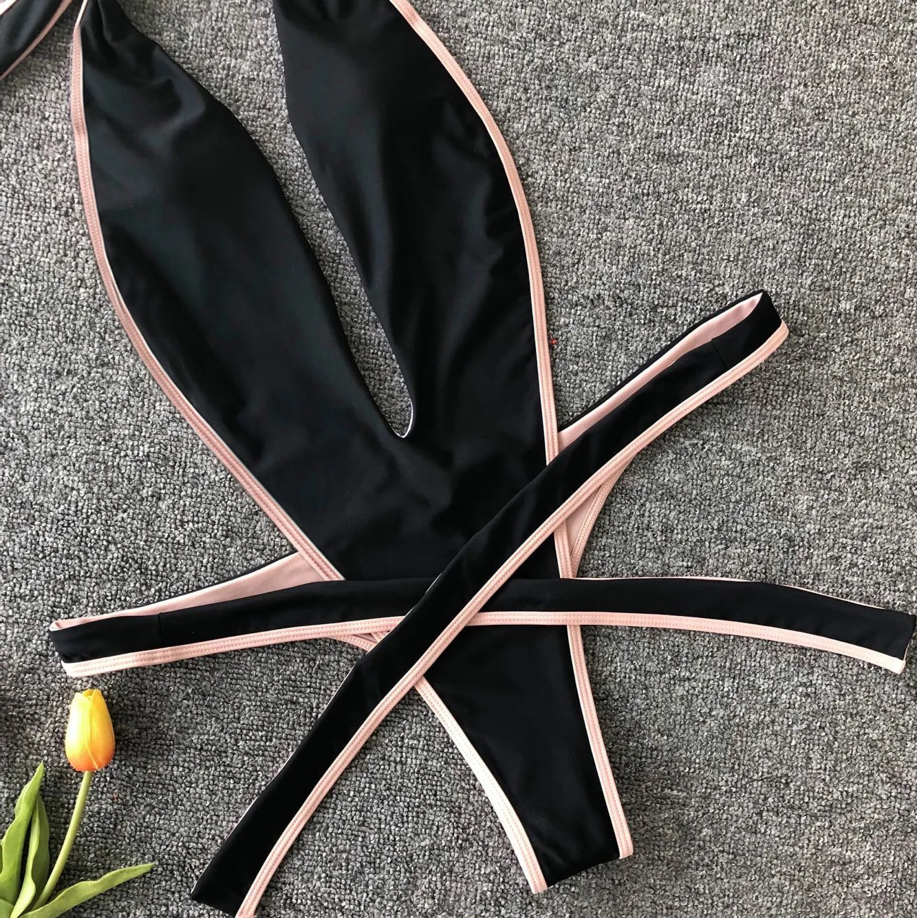 Sexy Bikini 2025 Swimsuit Woman Hollow Out Black Leopard Print Thong Swimwear Front Tie Bathing Suit Backless One Piece Swimsuit