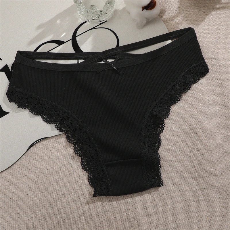3Pcs Women Cotton Panties Seamless Hollow Sexy Design Unique Low Waist Women Panty Breathable Girl Underwear Soft Lingerie S-XL