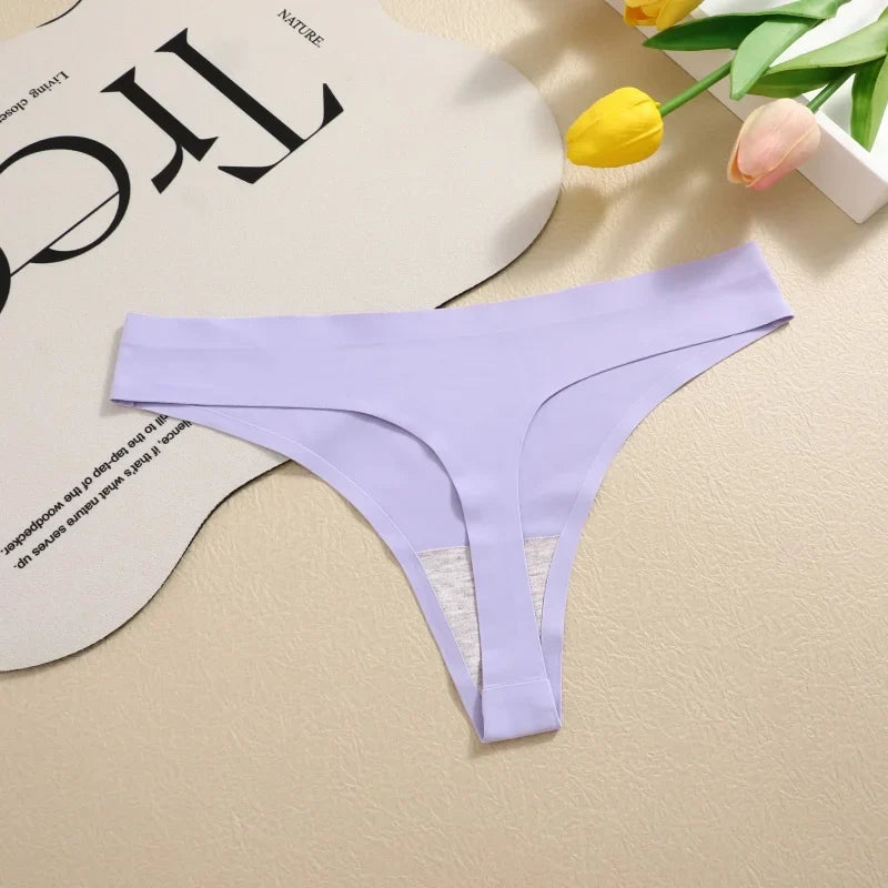 5Pcs/Set Seamless Ultra-thin panties Maillard Panties Women Ice Silk Underwear Sexy Panty Low Waist G-string Female Solid Panty